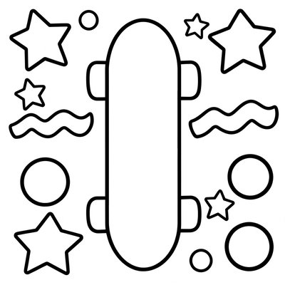 Kolorowanka — prosta deskorolka