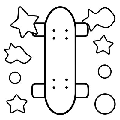 Kolorowanka — prosta deskorolka