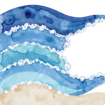 Tło oceaniczne z falami (szablon do malowania)