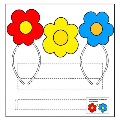 Opaska-kwiatuszek — szablon