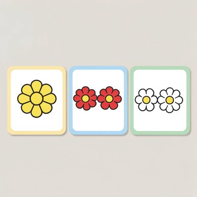 Karty rytmiczne — 1, 2 i 3 kwiatki