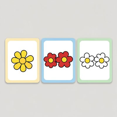 Karty rytmiczne — 1, 2 i 3 kwiatki