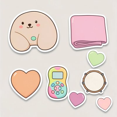 Rekwizyty teatralne — flat-lay do wycięcia