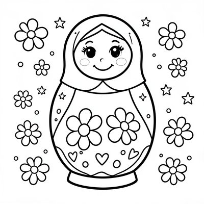 Kolorowanka — Prosta matrioszka
