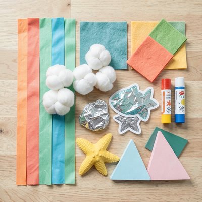 Zestaw faktur do kolażu - flat lay
