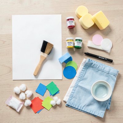 Materiały — flatlay