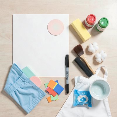 Materiały — flatlay