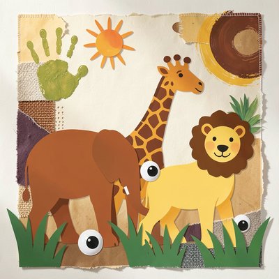 Plakat: Kolorowe safari — Dzień Dziecka Afrykańskiego