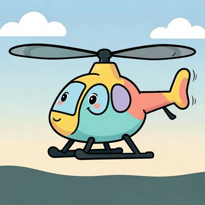 Ilustracja: Przyjazny helikopter