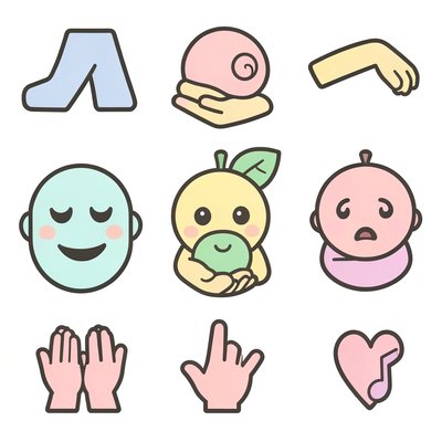 Szablon: Ikony prostych gestów i emocji