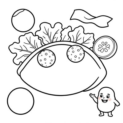 Kolorowanka: Falafel i akcesoria