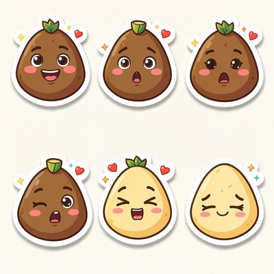 Naklejki: Uśmiechnięte falafelki
