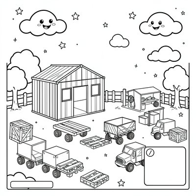 Kolorowanka: Mała baza logistyczna