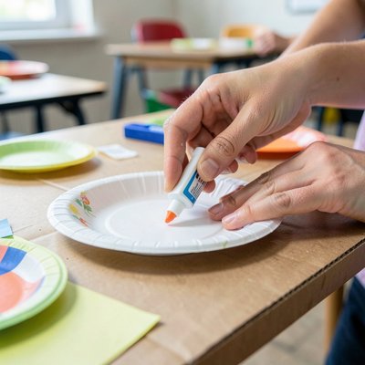 Detal — rączki przyklejające talerzyk
