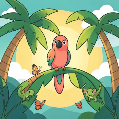 Plakat powitalny — Tropikalne powitanie