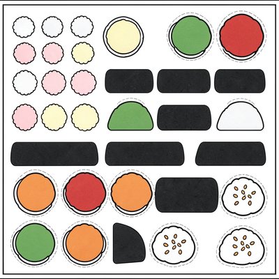 Szablony: Papierowe kawałki sushi do wycięcia