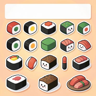 Plansza: Rodzaje sushi (duży plakat)