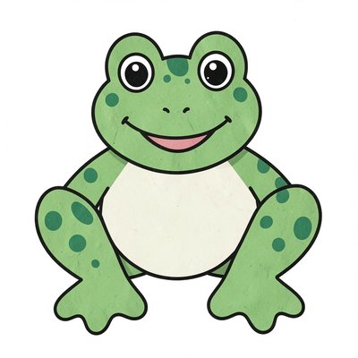 Żaba — prosty element do przyklejenia (naklejka/wycinanka)