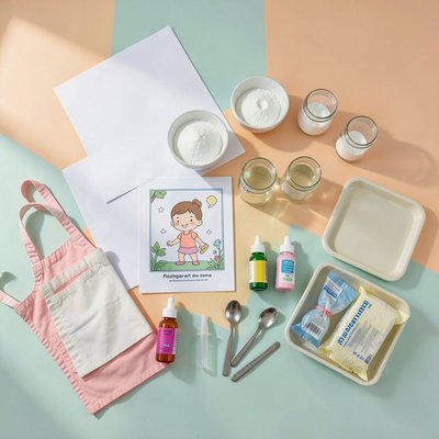 Flatlay materiałów — przygotowanie stanowiska
