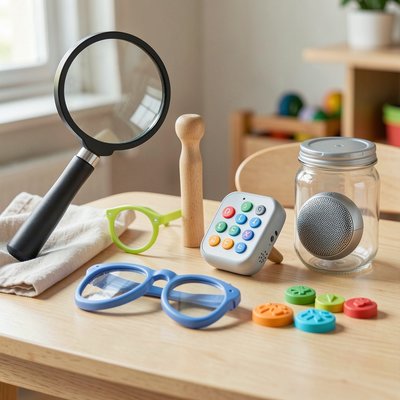 Stacja 3 — przedmioty pomocnicze na stole (still life edukacyjny)