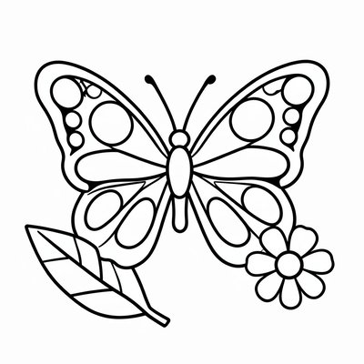 Kolorowanka — motyl kapustnik z dużymi polami do kolorowania