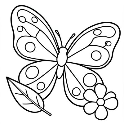 Kolorowanka — motyl kapustnik z dużymi polami do kolorowania