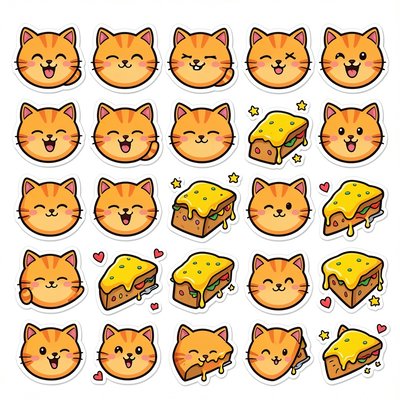 Arkusz naklejek: lasagne i łapki