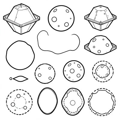Arkusz szablonów asteroid