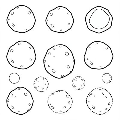 Arkusz szablonów asteroid