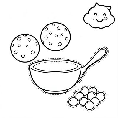 Kolorowanka — Falafel i miseczki
