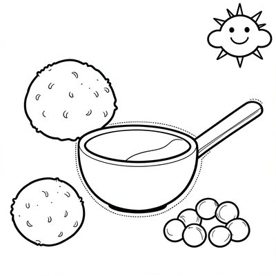 Kolorowanka — Falafel i miseczki