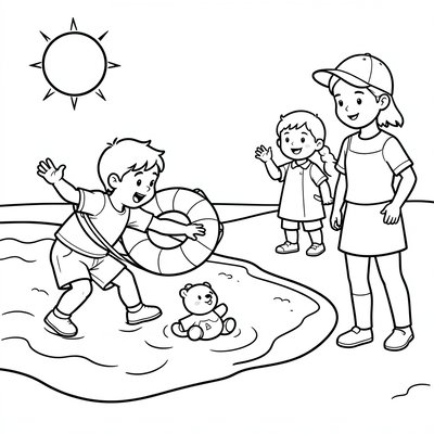 Kolorowanka: Ratowanie pluszaka