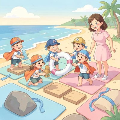 Scenka: Tor przeszkód — Plaża ratowników