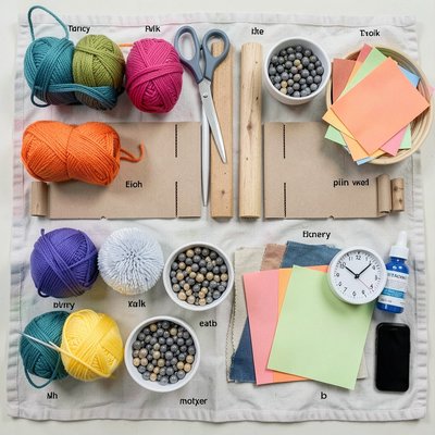 Materiały – flat lay
