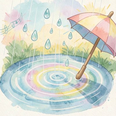 Ilustracja dźwięku — deszcz