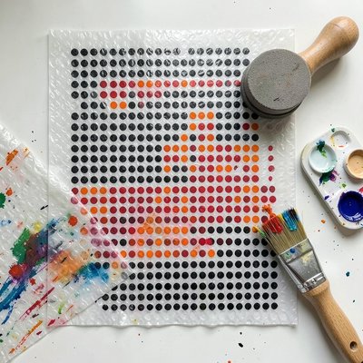 Wzór z bąbelkowej folii (bubble wrap) - próbka tekstury
