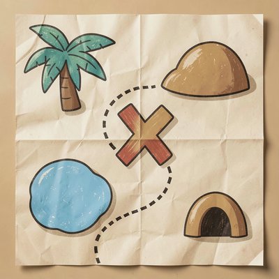 Mapa skarbu — duża mapa ilustracyjna