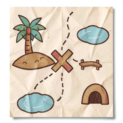 Mapa skarbu — duża mapa ilustracyjna