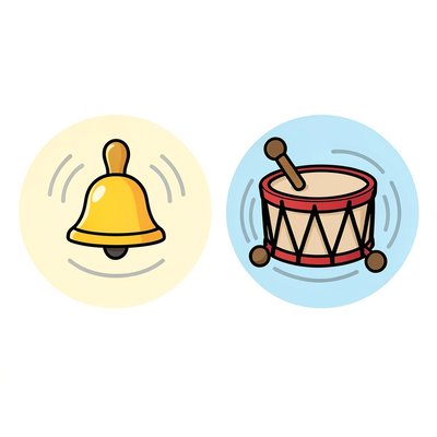 Karty instrumentów — dzwoneczek i bębenek