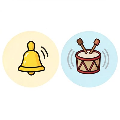 Karty instrumentów — dzwoneczek i bębenek