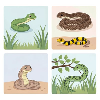 Ilustracje węży do pokazu