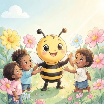 Ilustracja główna – Pszczółka i dzieci