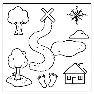 Mapa skarbu — szablon do wydruku