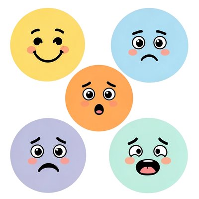 Zestaw ikon emocji dla dzieci