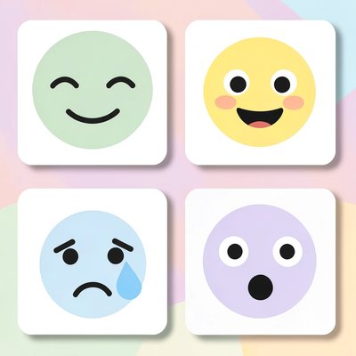 Karty emocji — buźki do zakończenia zajęć (do druku)
