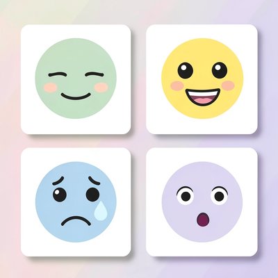 Karty emocji — buźki do zakończenia zajęć (do druku)