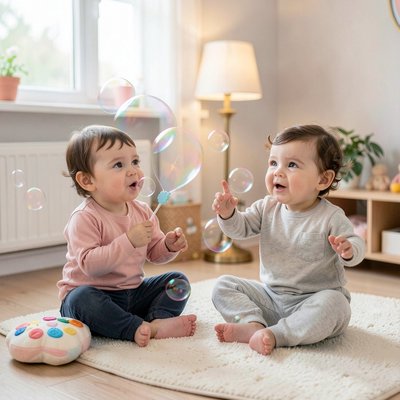 Scena zabawy z bańkami mydlanymi