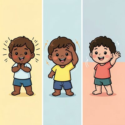 Plakat powitalny — gesty piosenki
