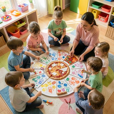 Stacja 3 — Talerzykowa pizza: wspólny kolaż