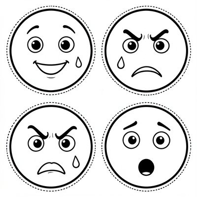 Stacja B — Karty emocji do kolorowania